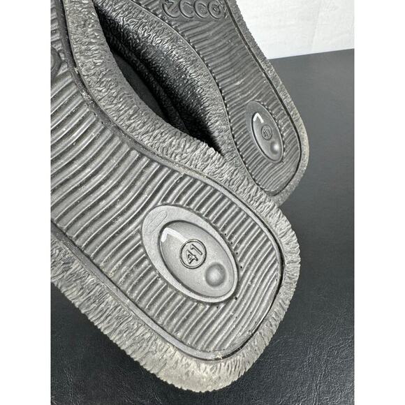 Ecco Black Leather Suede Ankle High Wedge Boots Ladies Size 41 EU - Picture 9 of 9